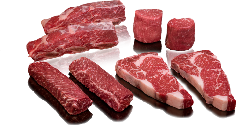 Many other assorted beef cuts
